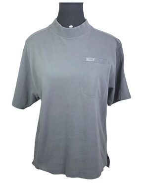 FIGS Men’s Short-Sleeve Mock Neck Pocket Tee — Gray Size XS